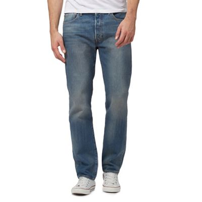 Levi's 501 vintage wash blue straight leg jeans